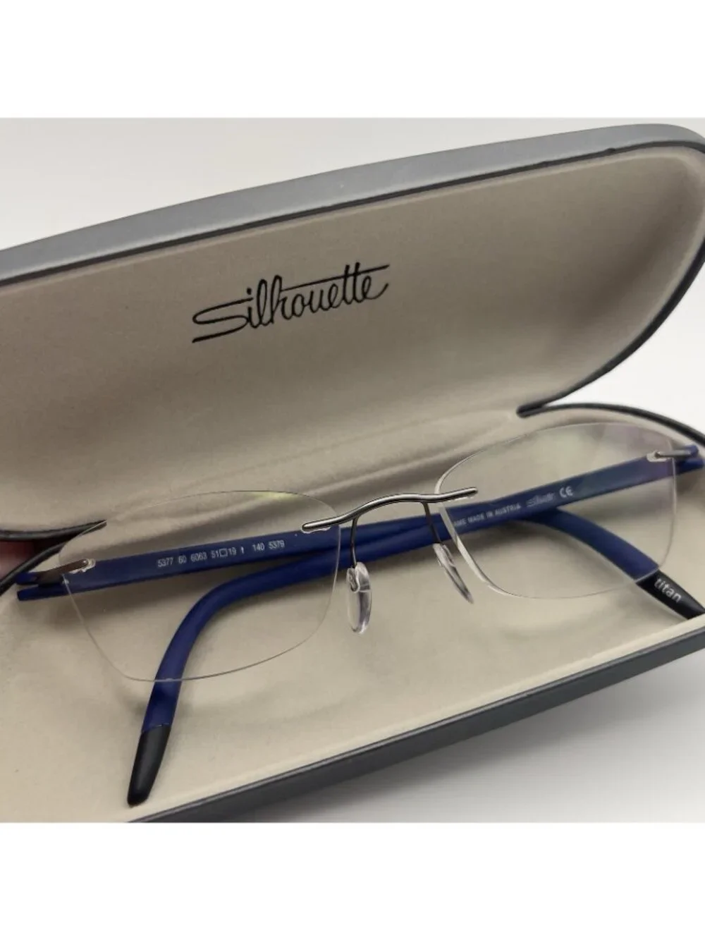 Silhouette 5377 60 6063 5379 Titan Rimless Eyeglass Frame Blue 51-19-140 Austria